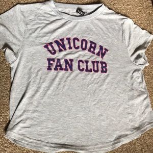 H&M Unicorn Cropped Tee